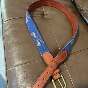 SMATHERS & BRANSON OLD SCHOOL LACROSSE NEEDLEPOINT BELT